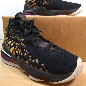 Nike Lebron Lakers 17 GS High Top Basketball Shoes Boys Size 6Y Women's 7.5